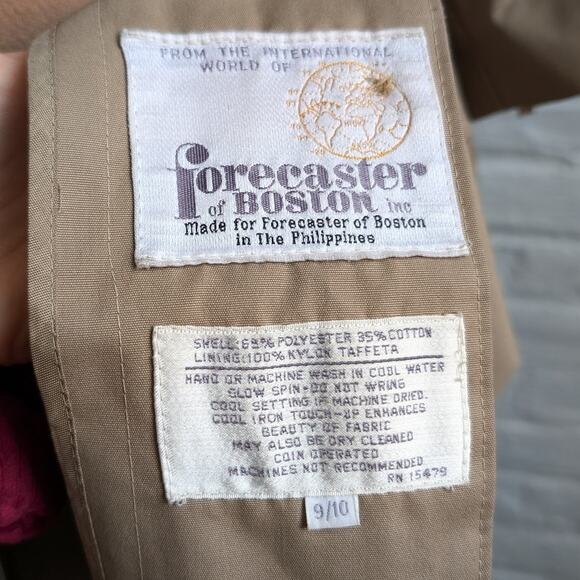 Vintage Neutral Trench Coat Longline Minimalist Wool Coat Duster Jacket Large - Picture 9 of 9